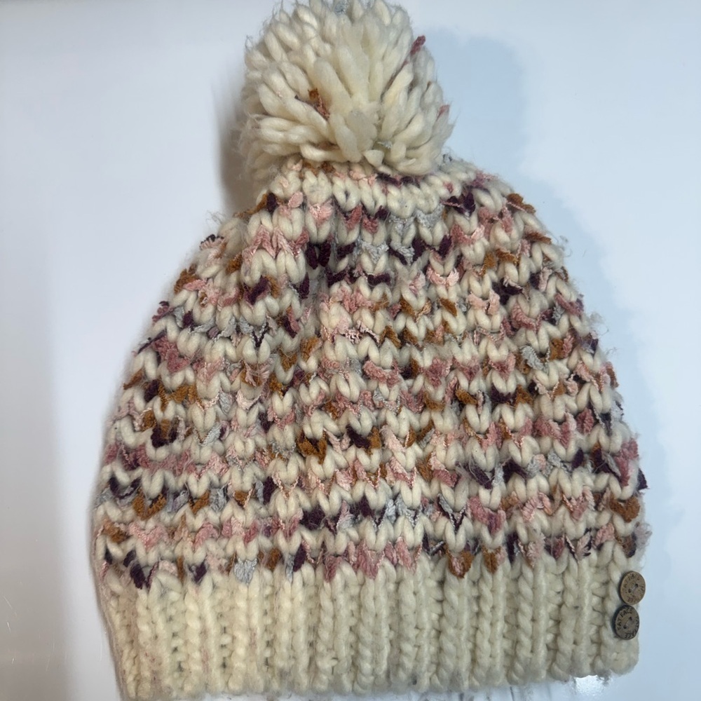 FatFace Multicolor Chunky Knit Pom Beanie